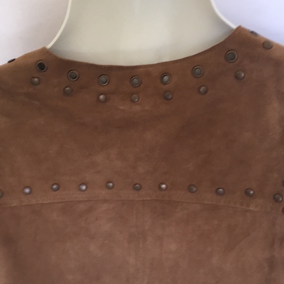 Free People Brown Sleeveless Suede Grommet Accents Top Size Small - Picture 5 of 5